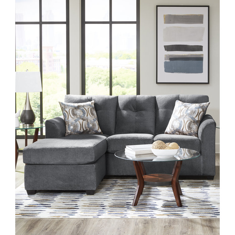 Charcoal sofa with deals chaise